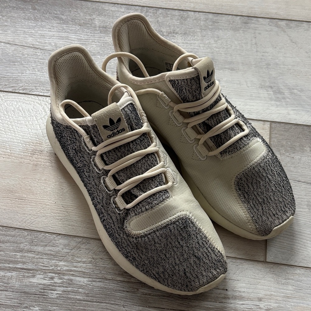 Adidas Women’s Black and Cream Sneakers